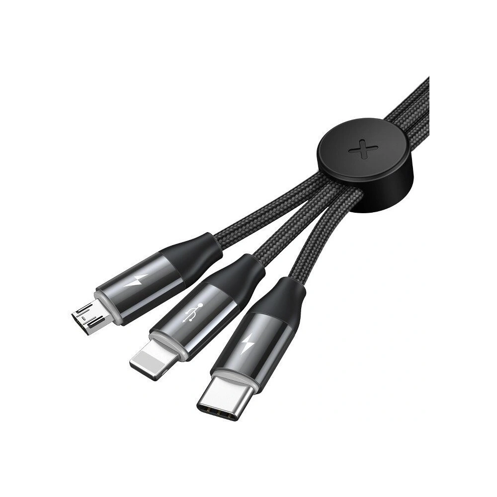 Hurtownia GSM - Kabel USB 3w1 Baseus Car Co-sharing Micro / USB-C / Lightning, 3.5A 1m (czarny) - BSU766BLK - {ean13} - Hurt