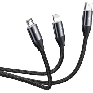 Kabel USB 3w1 Baseus Car Co-sharing Micro / USB-C / Lightning, 3.5A 1m (czarny)