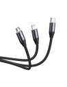 Wholesale USB Cable 3in1 Baseus Car Co-sharing Micro / USB-C / Lightning, 3.5A 1m Black - BSU766BLK - {ean13} - Hurt