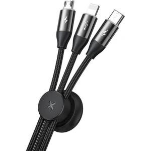 Kabel USB 3w1 Baseus Car Co-sharing Micro / USB-C / Lightning, 3.5A 1m (czarny)