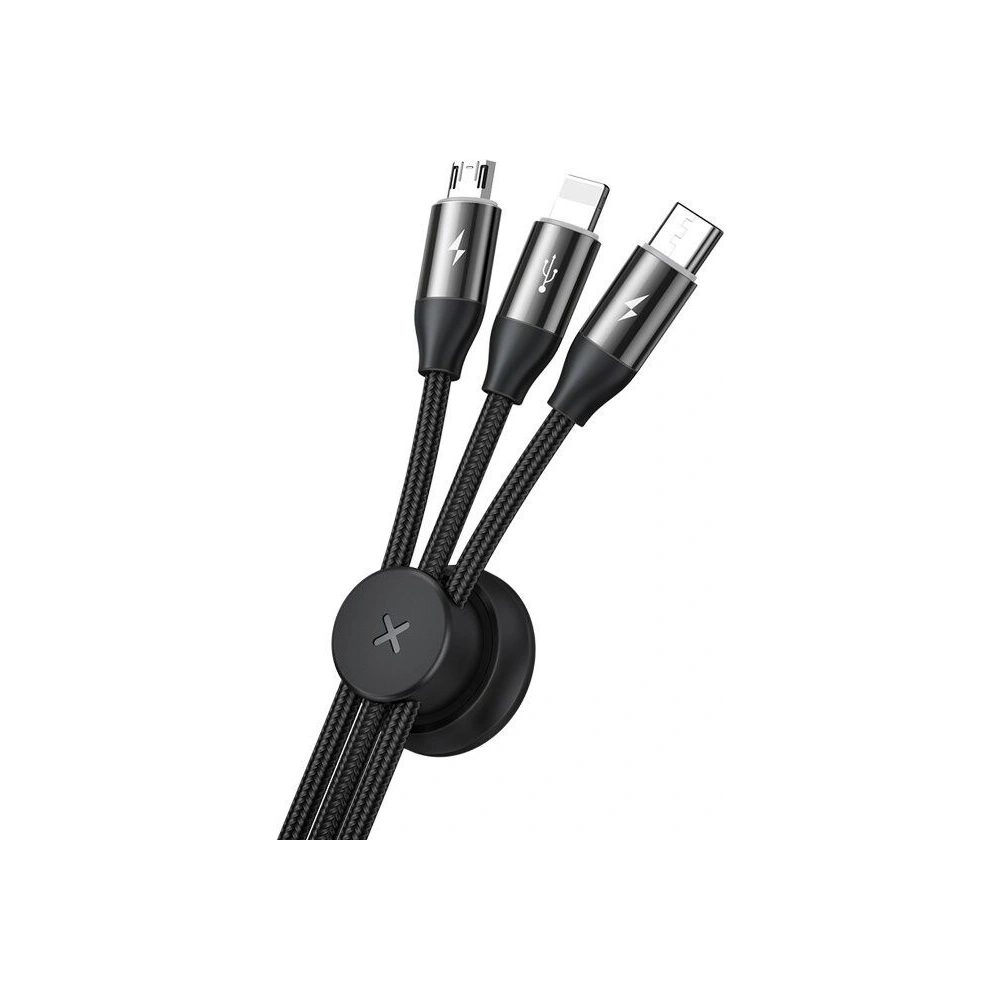 Hurtownia GSM - Kabel USB 3w1 Baseus Car Co-sharing Micro / USB-C / Lightning, 3.5A 1m (czarny) - BSU766BLK - {ean13} - Hurt