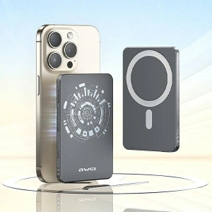 Hurtownia GSM - Powerbank magnetyczny AWEI P112K MagSafe 5000mAh szary/grey - AWEI197 - {ean13} - Hurt