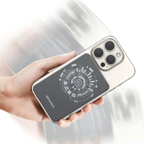Powerbank magnetyczny AWEI P112K MagSafe 5000mAh szary/grey