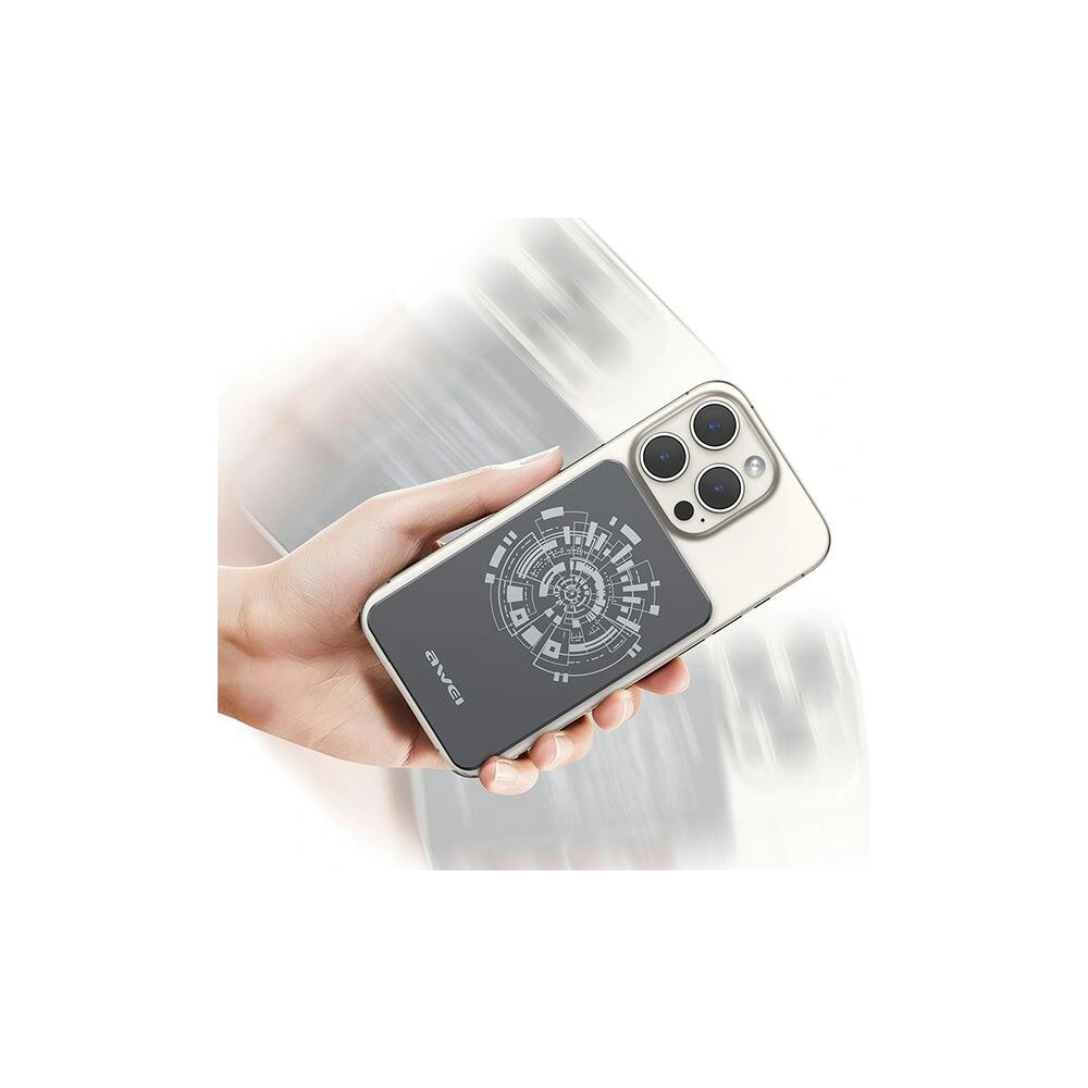 Hurtownia GSM - Magnetická powerbanka AWEI P112K MagSafe 5000mAh šedá/grey - AWEI197 - {ean13} - Hurt