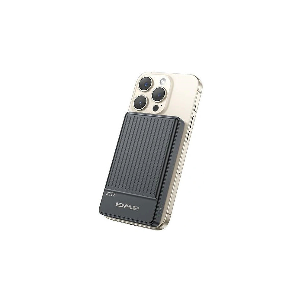 Hurtownia GSM - Magnetická powerbanka AWEI P33K MagSafe 10000mAh 22.5W černá/black - AWEI198 - {ean13} - Hurt