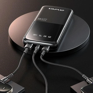 AWEI P10K 10000mAh 22.5W powerbank fekete