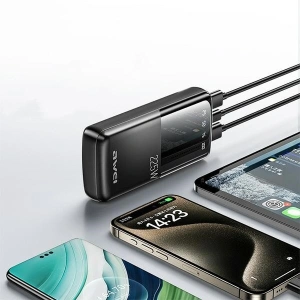 AWEI P13K 20000mAh 22.5W Digitális Kijelző Powerbank fekete