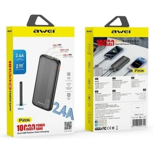 AWEI P20K 10000mAh powerbank fekete