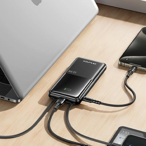 Powerbank AWEI P76K 10000mAh 22.5W Digital Display czarny/black