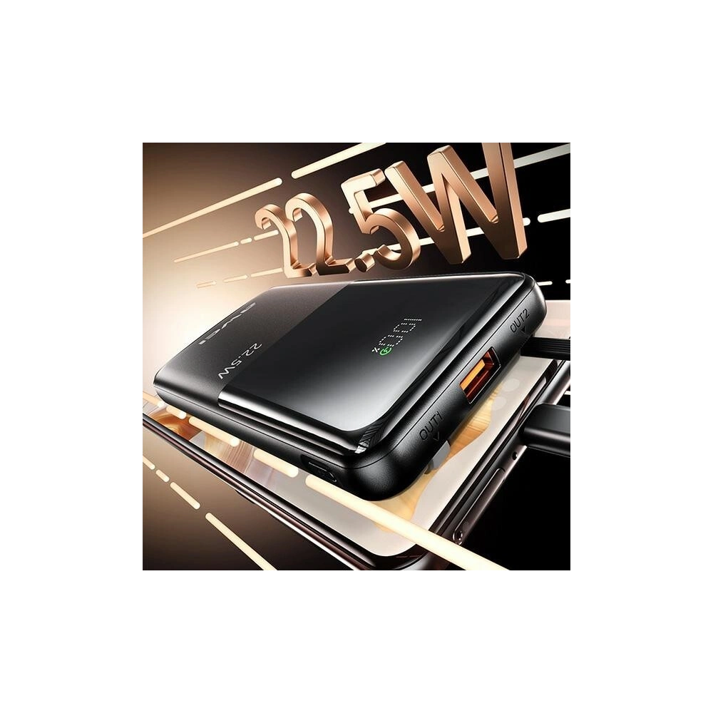 Hurtownia GSM - Powerbank AWEI P76K 10000mAh 22.5W Digitální displej černý/black - AWEI202 - {ean13} - Hurt