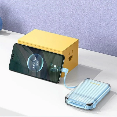 Powerbank AWEI P89K 10000mAh 38,5W czarny/black + kabel USB-C / Lightning