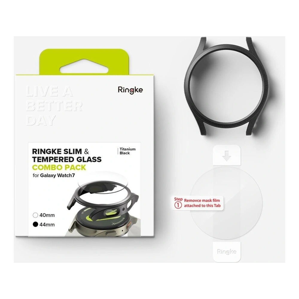 Wholesale Ringke Slim & Tempered Glass Galaxy Watch 7 44mm Titanium Black - RGK2001 - {ean13} - Hurt