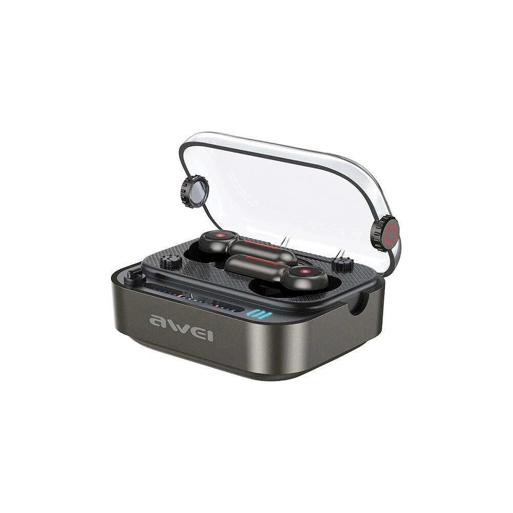 Wholesale AWEI T58 wireless headphones Bluetooth 5.3 ANC + docking station black - AWEI208 - {ean13} - Hurt