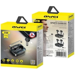 Wholesale AWEI T58 wireless headphones Bluetooth 5.3 ANC + docking station black - AWEI208 - {ean13} - Hurt