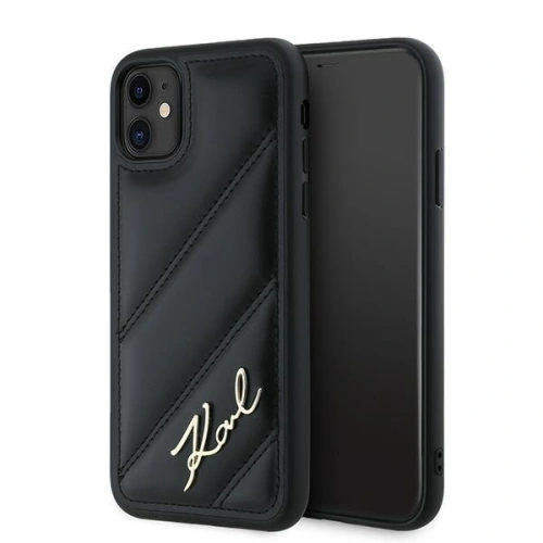 Etui Karl Lagerfeld KLHCN61PQDSMGK Apple iPhone 11 / XR hardcase Diagonal Quilted Script czarny/black