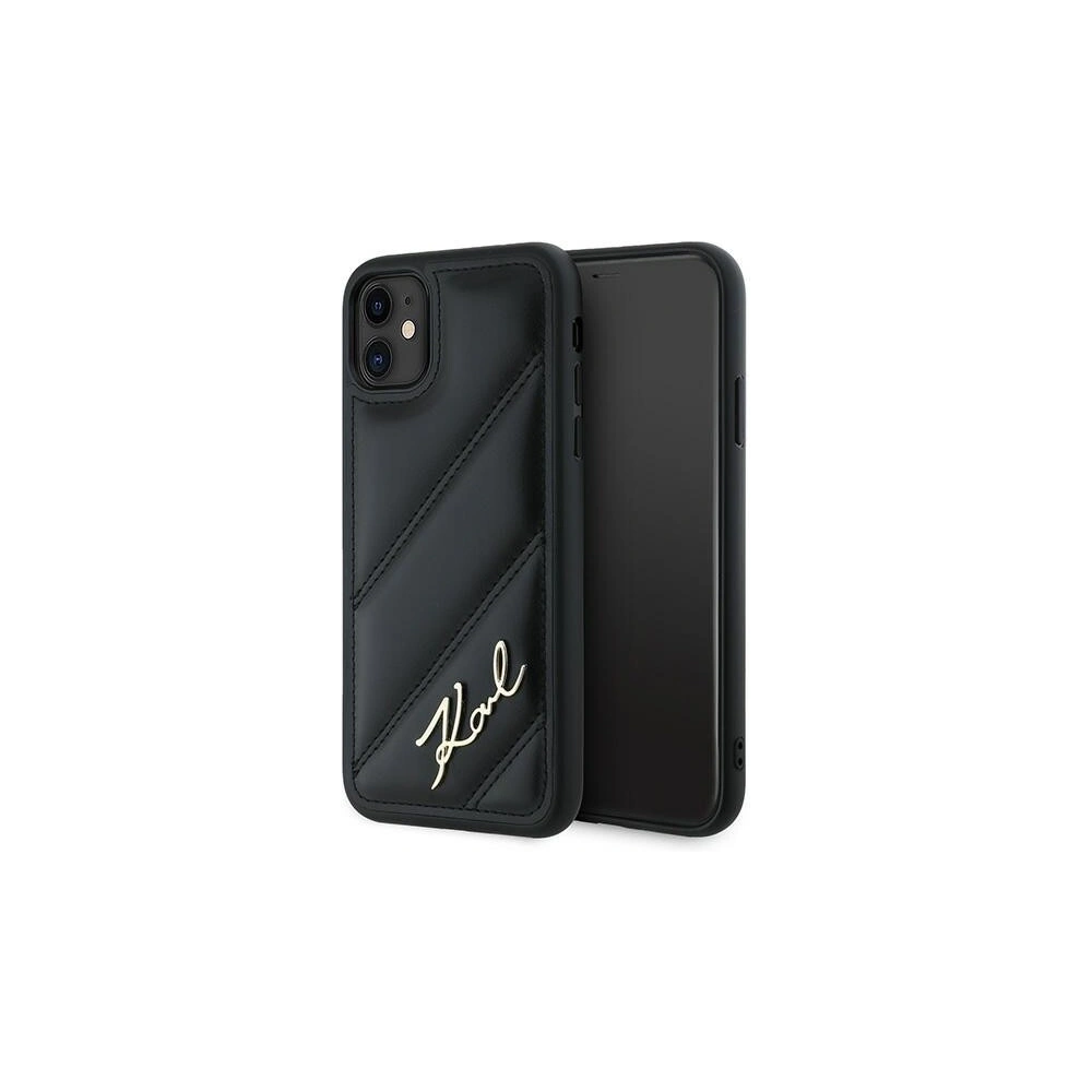 Wholesale Karl Lagerfeld KLHCN61PQDSMGK Apple iPhone 11 / XR hardcase Diagonal Quilted Script black - KLD2113 - {ean13} - Hurt