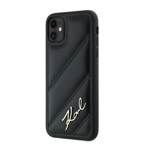 Etui Karl Lagerfeld KLHCN61PQDSMGK Apple iPhone 11 / XR hardcase Diagonal Quilted Script czarny/black