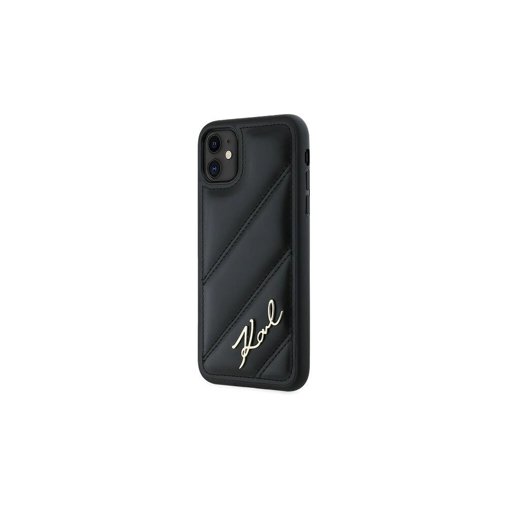 Wholesale Karl Lagerfeld KLHCN61PQDSMGK Apple iPhone 11 / XR hardcase Diagonal Quilted Script black - KLD2113 - {ean13} - Hurt