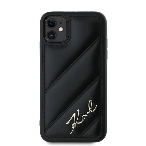 Etui Karl Lagerfeld KLHCN61PQDSMGK Apple iPhone 11 / XR hardcase Diagonal Quilted Script czarny/black