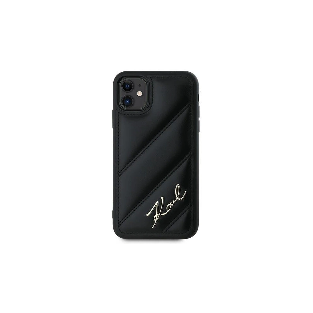 Wholesale Karl Lagerfeld KLHCN61PQDSMGK Apple iPhone 11 / XR hardcase Diagonal Quilted Script black - KLD2113 - {ean13} - Hurt