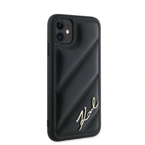 Etui Karl Lagerfeld KLHCN61PQDSMGK Apple iPhone 11 / XR hardcase Diagonal Quilted Script czarny/black