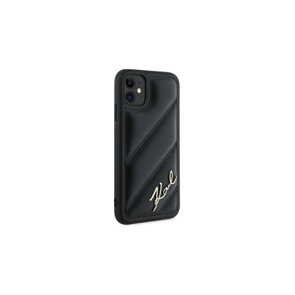 Wholesale Karl Lagerfeld KLHCN61PQDSMGK Apple iPhone 11 / XR hardcase Diagonal Quilted Script black - KLD2113 - {ean13} - Hurt