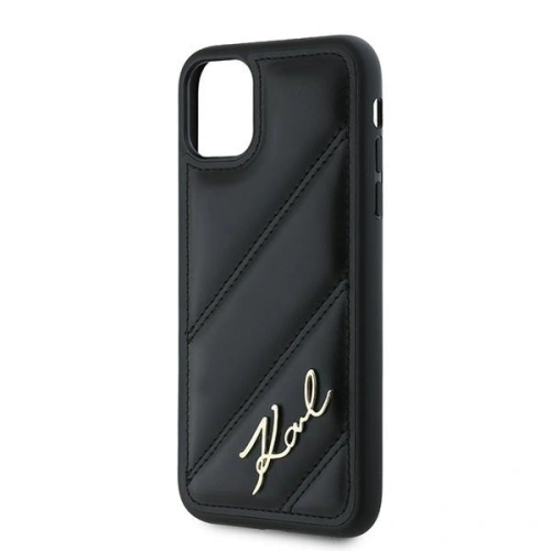 Etui Karl Lagerfeld KLHCN61PQDSMGK Apple iPhone 11 / XR hardcase Diagonal Quilted Script czarny/black