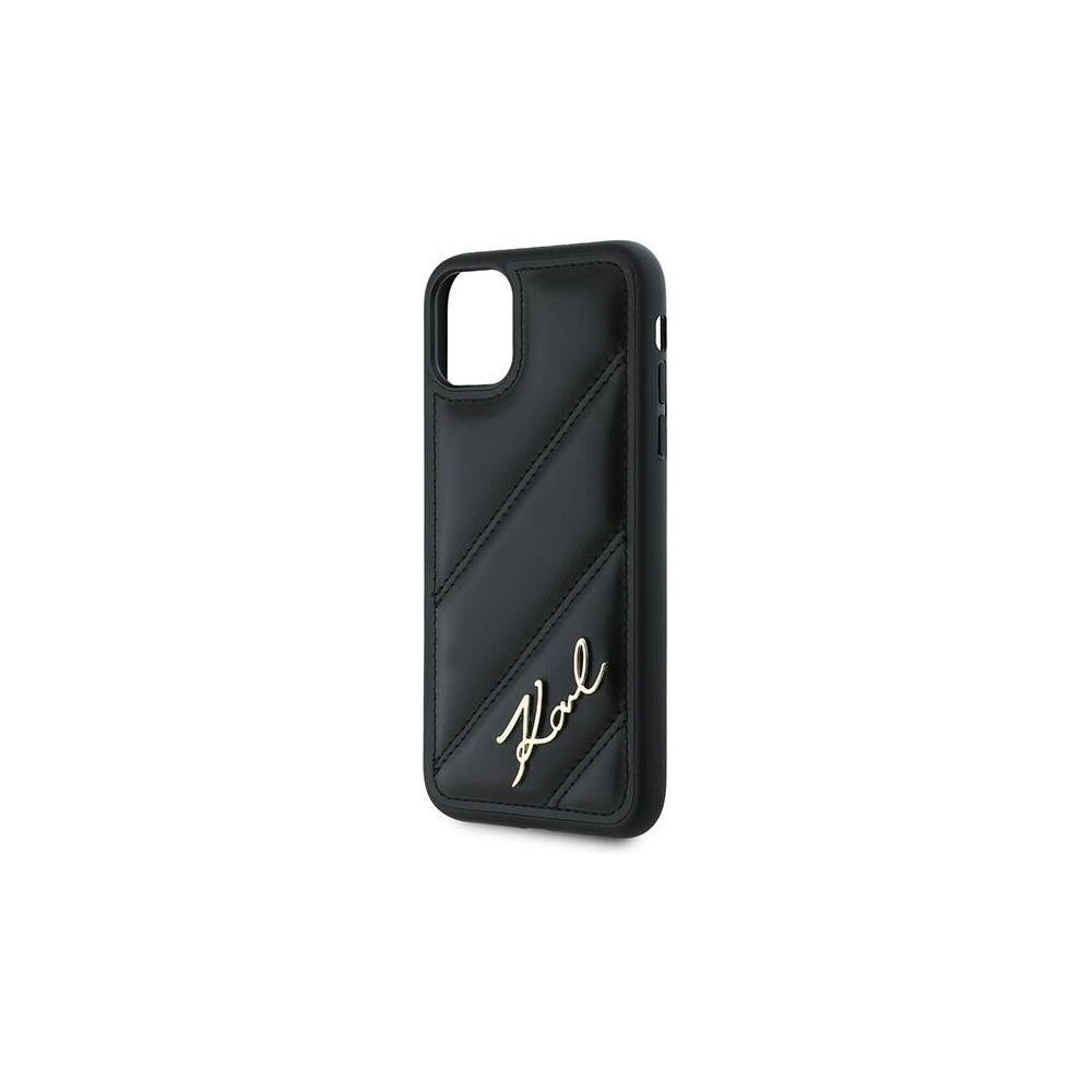Wholesale Karl Lagerfeld KLHCN61PQDSMGK Apple iPhone 11 / XR hardcase Diagonal Quilted Script black - KLD2113 - {ean13} - Hurt