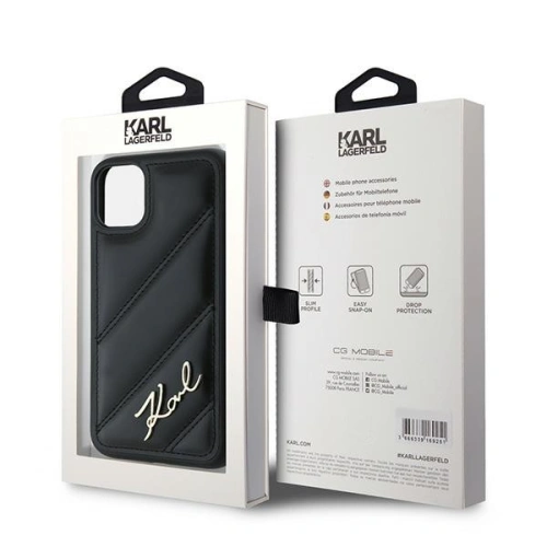 Etui Karl Lagerfeld KLHCN61PQDSMGK Apple iPhone 11 / XR hardcase Diagonal Quilted Script czarny/black