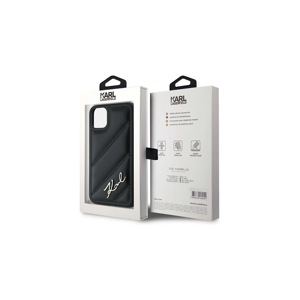 Wholesale Karl Lagerfeld KLHCN61PQDSMGK Apple iPhone 11 / XR hardcase Diagonal Quilted Script black - KLD2113 - {ean13} - Hurt