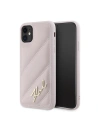 Karl Lagerfeld KLHCN61PQDSMGP Apple iPhone 11 / XR hardcase Diagonal Quilted Script pink