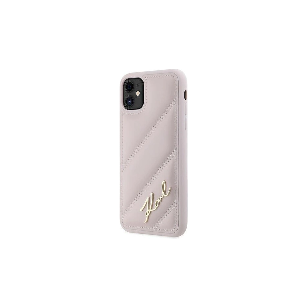 Hurtownia GSM - Etui Karl Lagerfeld KLHCN61PQDSMGP Apple iPhone 11 / XR hardcase Diagonal Quilted Script roz/roz - KLD2114 - {ean13} - Hurt