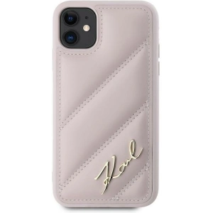 Wholesale Karl Lagerfeld KLHCN61PQDSMGP Apple iPhone 11 / XR hardcase Diagonal Quilted Script pink - KLD2114 - {ean13} - Hurt