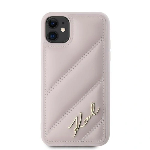 Etui Karl Lagerfeld KLHCN61PQDSMGP Apple iPhone 11 / XR hardcase Diagonal Quilted Script różowy/pink