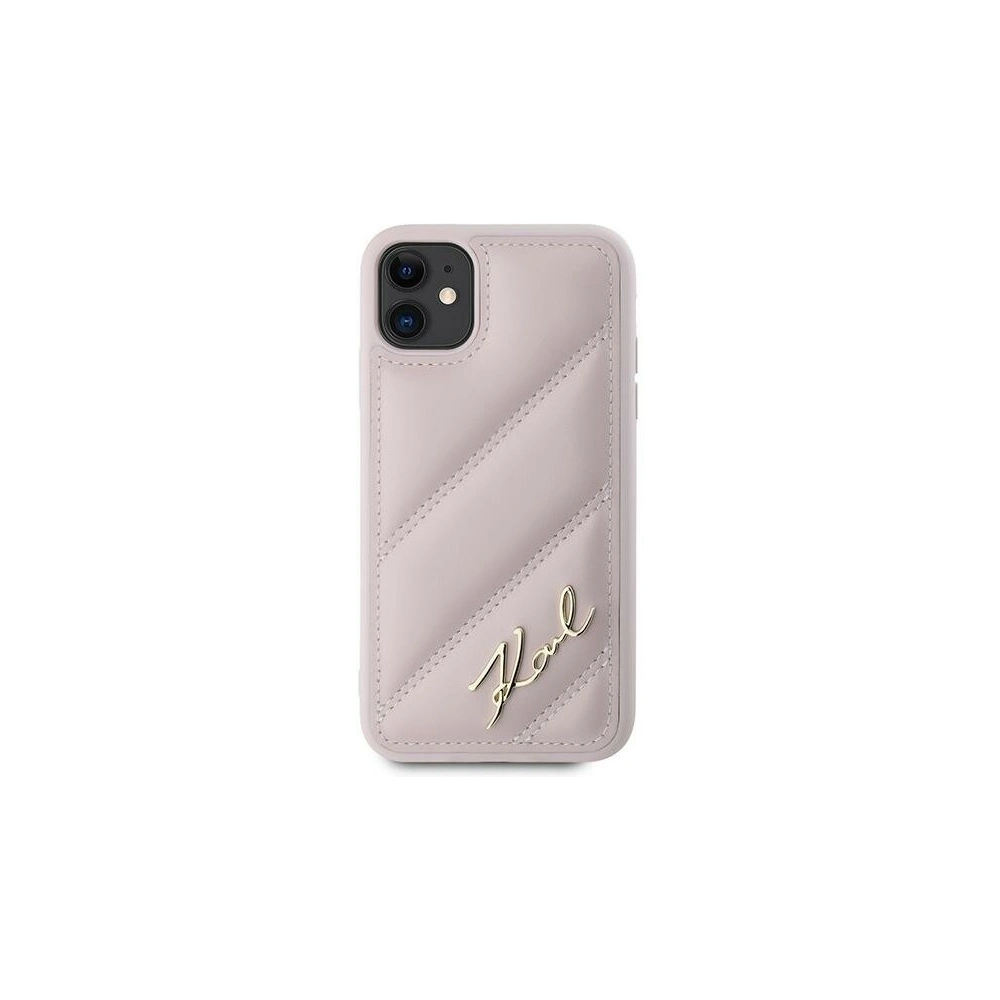Hurtownia GSM - Etui Karl Lagerfeld KLHCN61PQDSMGP Apple iPhone 11 / XR hardcase Diagonal Quilted Script roz/roz - KLD2114 - {ean13} - Hurt