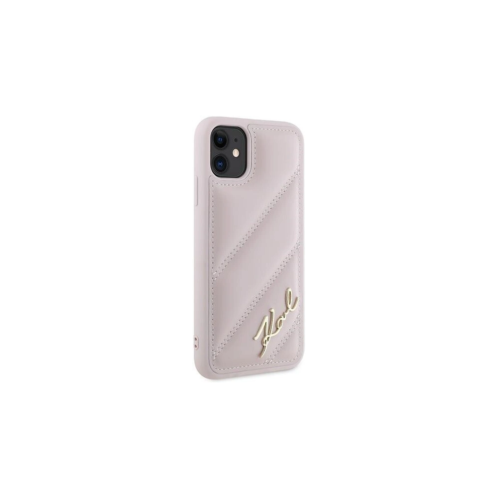 Hurtownia GSM - Etui Karl Lagerfeld KLHCN61PQDSMGP Apple iPhone 11 / XR hardcase Diagonal Quilted Script różowy/pink - KLD2114 - {ean13} - Hurt