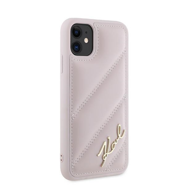 Kryt Karl Lagerfeld KLHCN61PQDSMGP Apple iPhone 11 / XR hardcase Diagonal Quilted Script pink