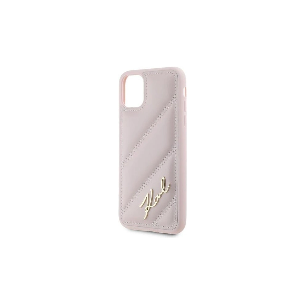 Hurtownia GSM - Etui Karl Lagerfeld KLHCN61PQDSMGP Apple iPhone 11 / XR hardcase Diagonal Quilted Script różowy/pink - KLD2114 - {ean13} - Hurt