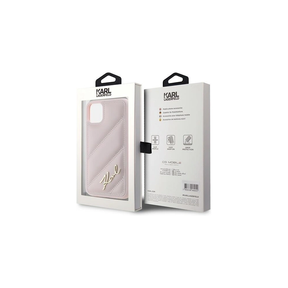 Hurtownia GSM - Etui Karl Lagerfeld KLHCN61PQDSMGP Apple iPhone 11 / XR hardcase Diagonal Quilted Script roz/roz - KLD2114 - {ean13} - Hurt