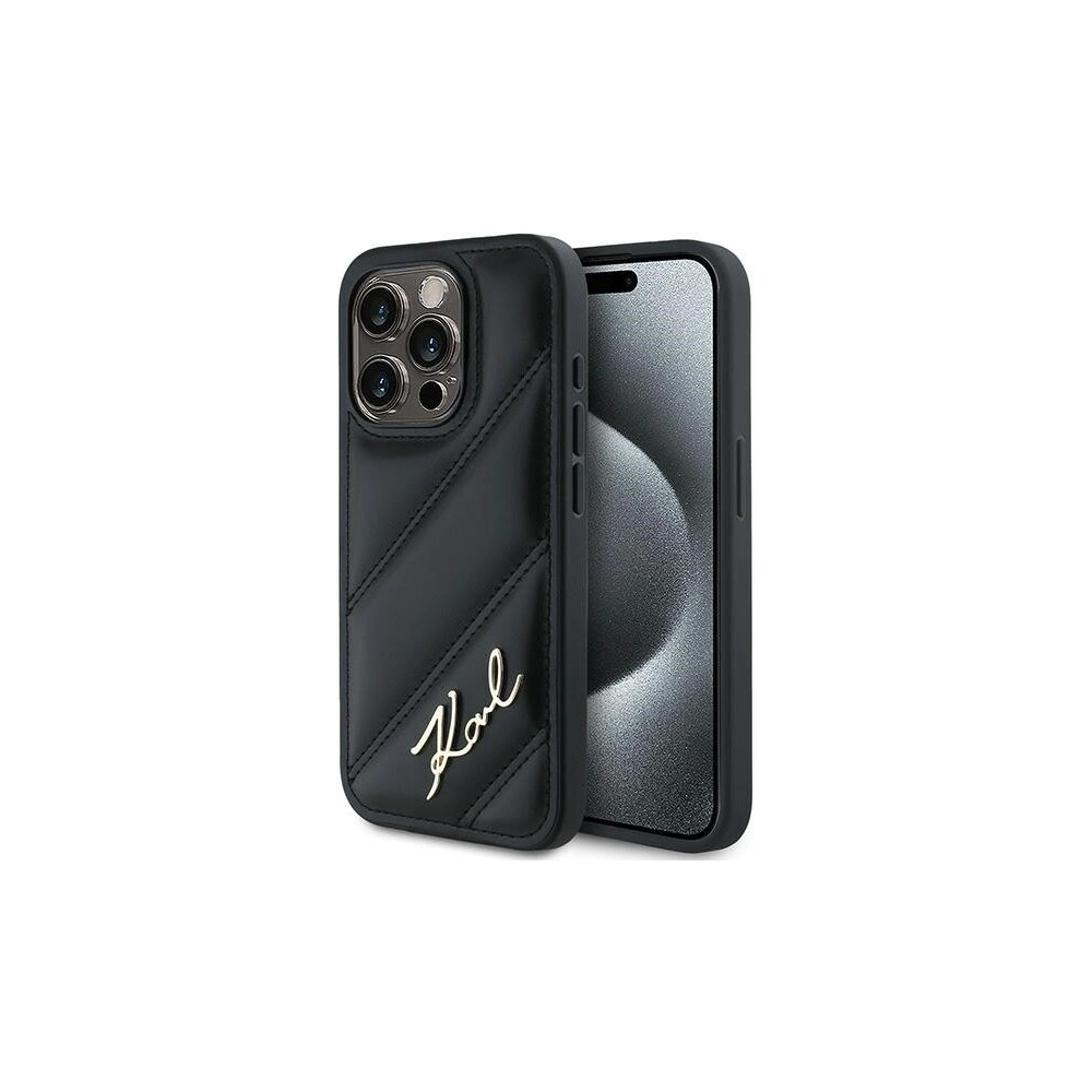 Hurtownia GSM - Case Karl Lagerfeld KLHCP13LPQDSMGK Apple iPhone 13 Pro / 13 Hartschale Diagonal Quilted Script schwarz/black - KLD2115 - {ean13} - Hurt