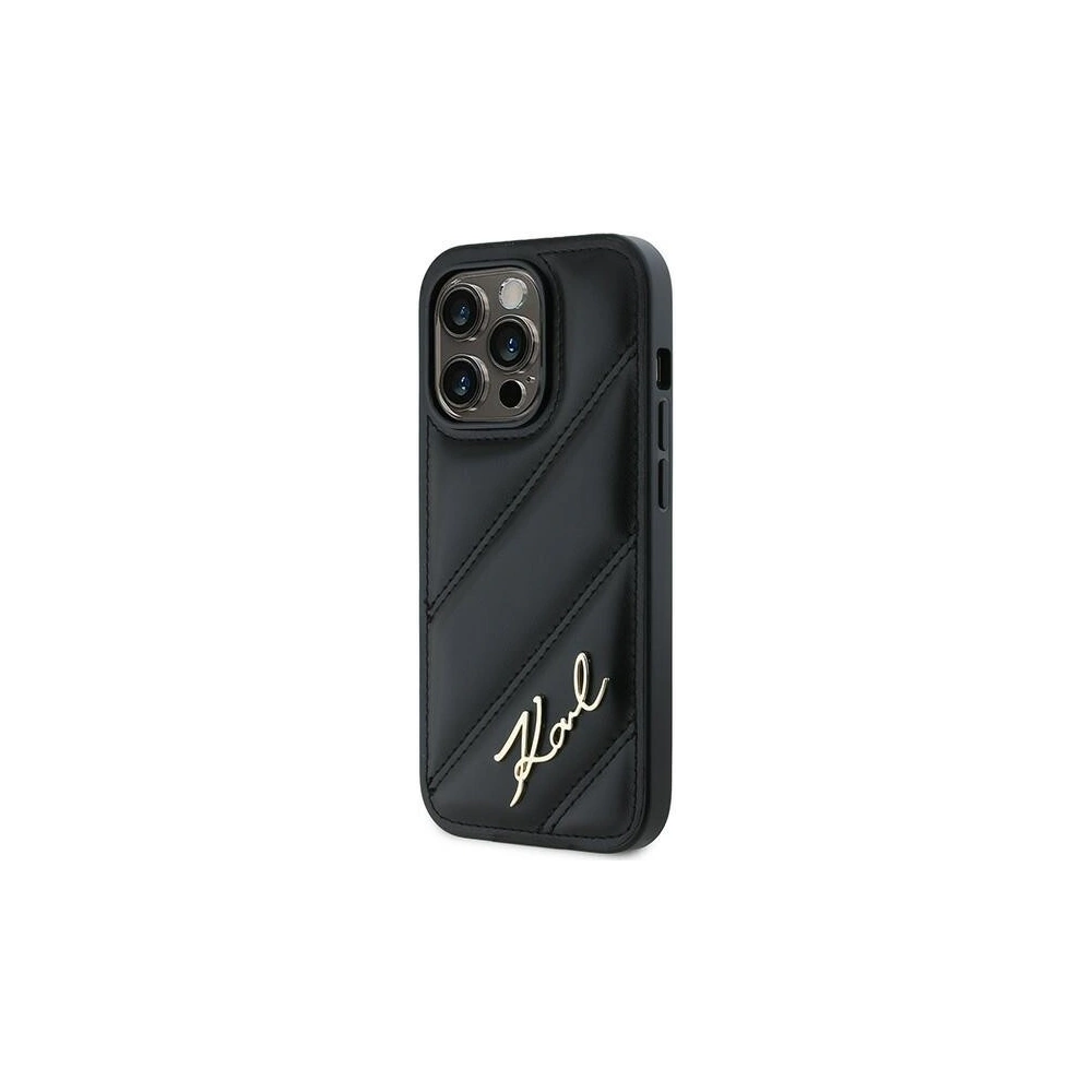 Hurtownia GSM - Tok Karl Lagerfeld KLHCP13LPQDSMGK Apple iPhone 13 Pro / 13 kemény tok Diagonál Steppelt Felirat fekete/black - KLD2115 - {ean13} - Hurt