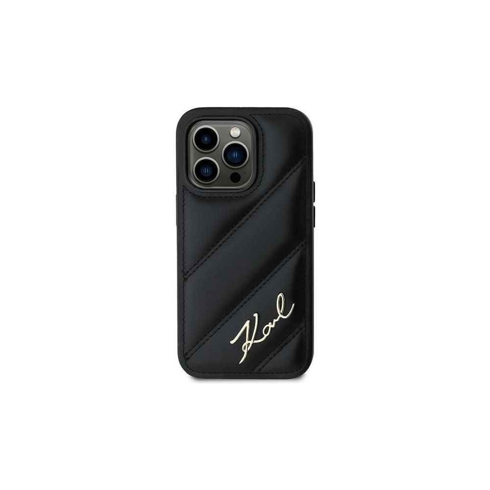 Hurtownia GSM - Tok Karl Lagerfeld KLHCP13LPQDSMGK Apple iPhone 13 Pro / 13 kemény tok Diagonál Steppelt Felirat fekete/black - KLD2115 - {ean13} - Hurt