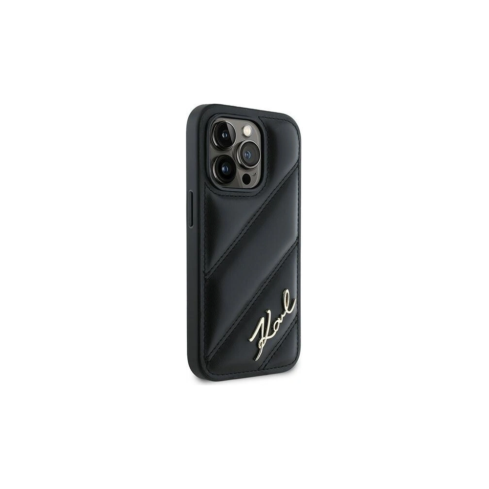 Hurtownia GSM - Tok Karl Lagerfeld KLHCP13LPQDSMGK Apple iPhone 13 Pro / 13 kemény tok Diagonál Steppelt Felirat fekete/black - KLD2115 - {ean13} - Hurt