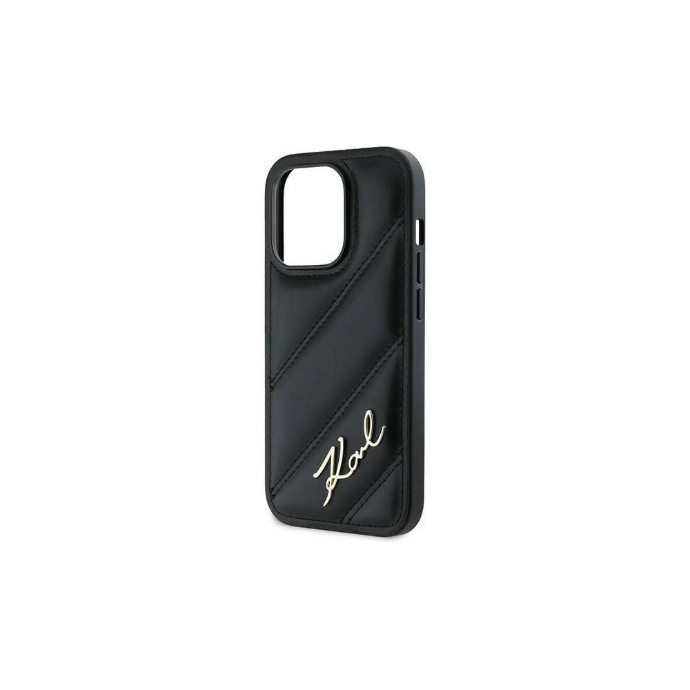 Hurtownia GSM - Tok Karl Lagerfeld KLHCP13LPQDSMGK Apple iPhone 13 Pro / 13 kemény tok Diagonál Steppelt Felirat fekete/black - KLD2115 - {ean13} - Hurt