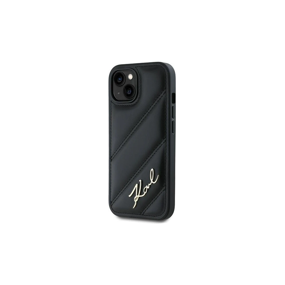 Hurtownia GSM - Etui Karl Lagerfeld KLHCP13MPQDSMGK Apple iPhone 13 hardcase Diagonal Quilted Script negru/black - KLD2116 - {ean13} - Hurt