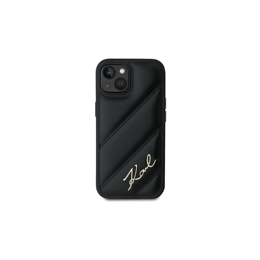Hurtownia GSM - Etui Karl Lagerfeld KLHCP13MPQDSMGK Apple iPhone 13 hardcase Diagonal Quilted Script negru/black - KLD2116 - {ean13} - Hurt