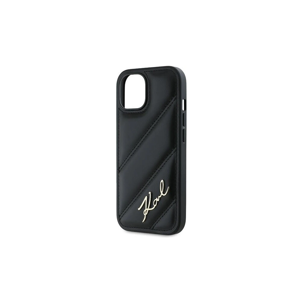 Hurtownia GSM - Etui Karl Lagerfeld KLHCP13MPQDSMGK Apple iPhone 13 hardcase Diagonal Quilted Script negru/black - KLD2116 - {ean13} - Hurt