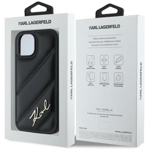 Hurtownia GSM - Case Karl Lagerfeld KLHCP13MPQDSMGK Apple iPhone 13 Hardcase Diagonal Quilted Script schwarz/black - KLD2116 - {ean13} - Hurt