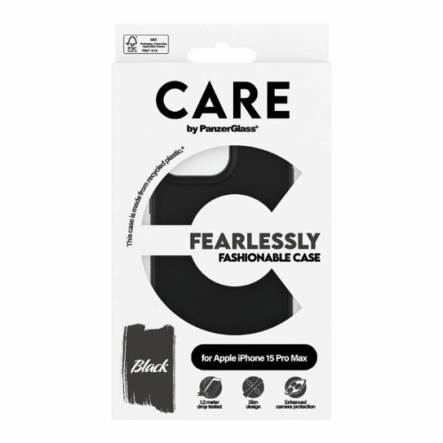 Etui CARE by PanzerGlass Fearlessly Fashionable Case Apple iPhone 15 Pro Max czarny/black