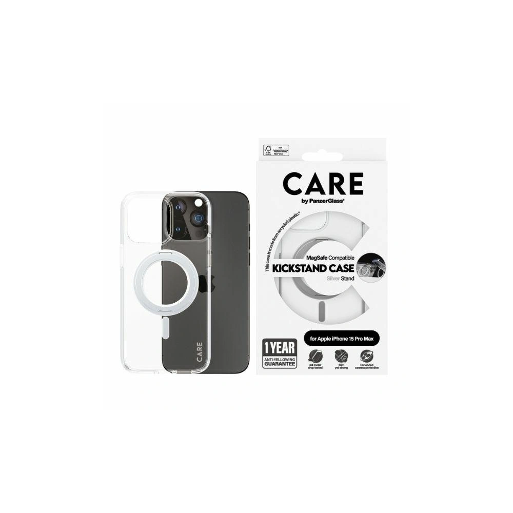 Hurtownia GSM - Etui CARE od PanzerGlass Kickstand Case Apple iPhone 15 Plus / 14 Plus MagSafe stříbrný/silver - PZG659 - {ean13} - Hurt